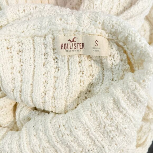 Hollister California Cream Sleeveless Turtleneck Knit Tunic Sweater Size S - Picture 4 of 5